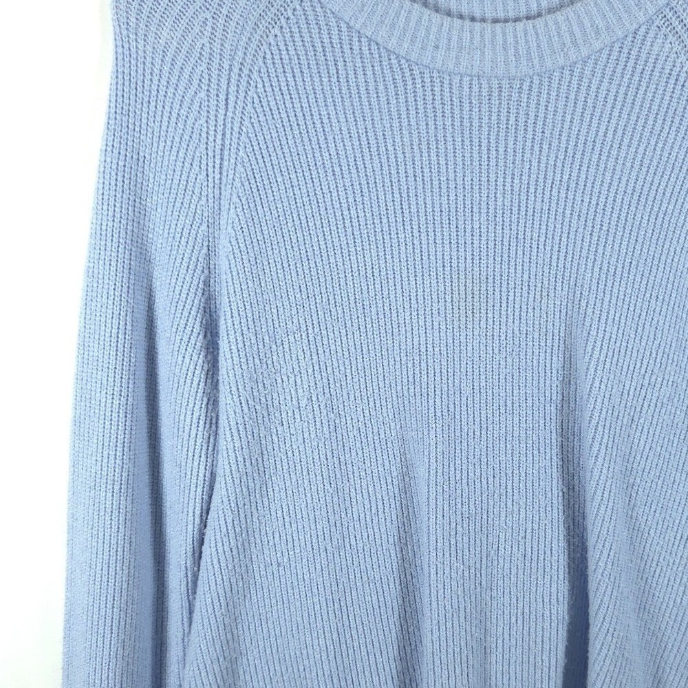 Tahari‎ Blue Crewneck Ribbed Sweater Women Medium Long Sleeve